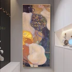 Gustav Klimt Kiss Canvas художественные картины, репродукции, золотая рыбка, известные рисунки на холсте, фотография для гостиной