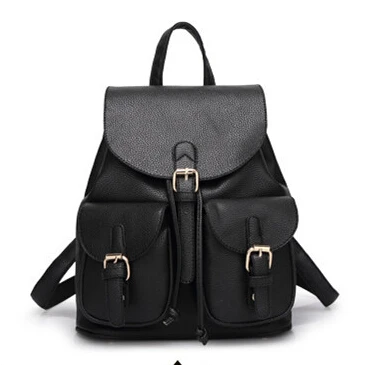 Черный Женский кожаный рюкзак, черный Bolsas Mochila Feminina, большой школьный рюкзак для девочек, дорожная сумка, школьные рюкзаки, яркие цвета, розовый, AA-85 - Цвет: Черный