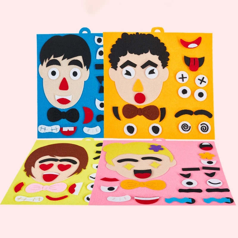 

Игрушка-пазл «сделай сам» с персонажами мультфильмов, наклейки ручной работы, игрушки для детей, пазл с переменой эмоций, обучающая игрушка ...