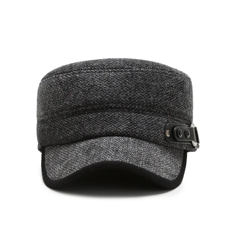 Модная плоская кепка с защитой ушей для осени и зимы 2020 мужская повседневная