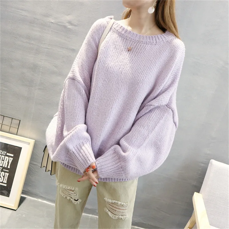 Pullover Sweaters 2019 Autumn Winter Women Sweater Jumper Batwing Long Sleeve Casual Loose Solid Blusas Feminina Vestidos | Женская