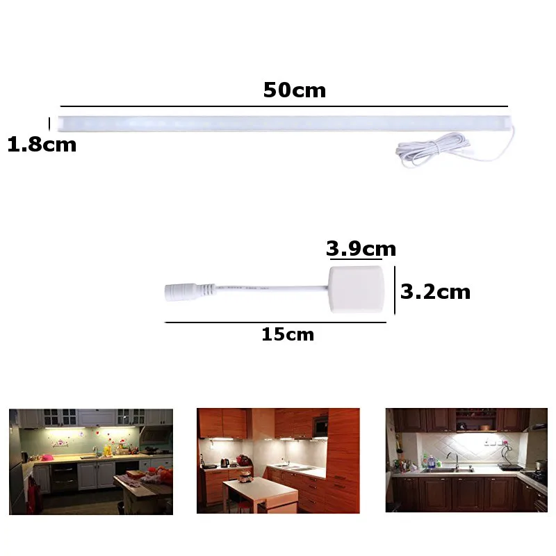 4pcs 50cm dc12v led under cabinet lighting led bar lights kitchen cabinet strip lights for cupboard wardrobe shop counter free global shipping