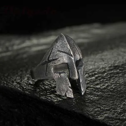 316L нержавеющая сталь Мужская Готическая Байкерская Винтажное кольцо в стиле панк спартанская маска шлем скандинавские языческие кольца викингов OSR261