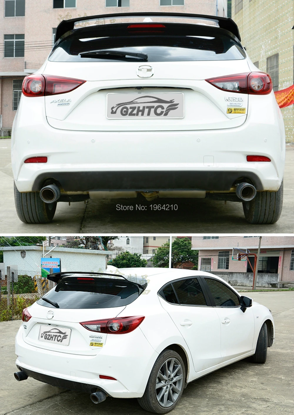 Для Mazda 3 Axela хэтчбек 2014 2017 автомобильный Стайлинг FRP + карбоновое волокно задний
