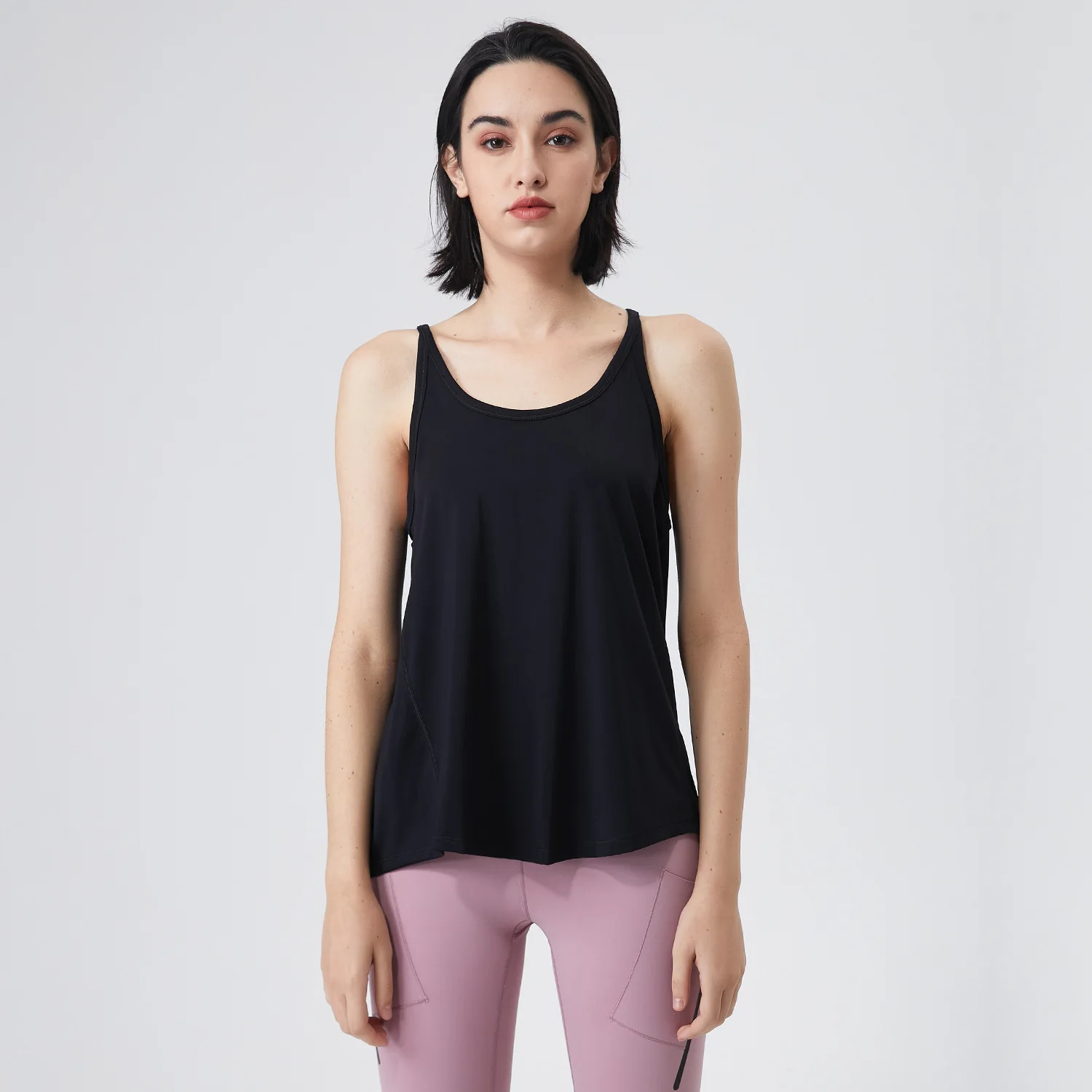 

KiLee 2021 New Women's Vest Solid Color Loose Breathable Top Sweat Absorbent Temperament Camisole