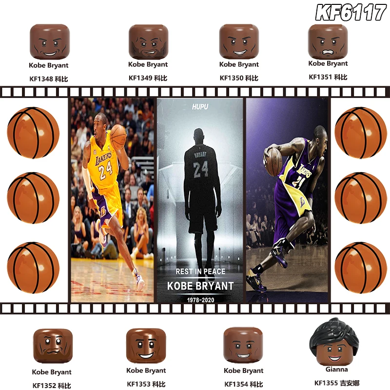 

KF6117 Building Blocks Famous Basketball Athlete All Star Sportman Daughter Gianna Action Figures For Children Collection Toys