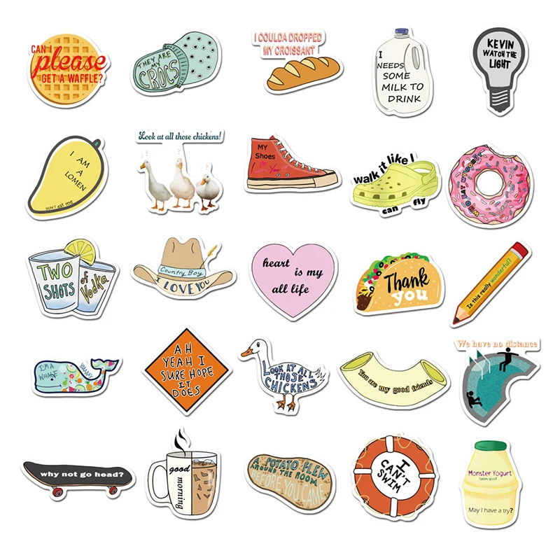 

50Pcs Cartoon Stickers For DIY Laptop Phone Bicycle Helmet Car Graffiti Decals