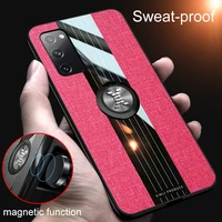 bracket phone case for samsung galaxy note 10 pro lite 8 9 s10 s10e s8 s9 s20 fe 20 ultra plus cloth pattern magnetic ring cover