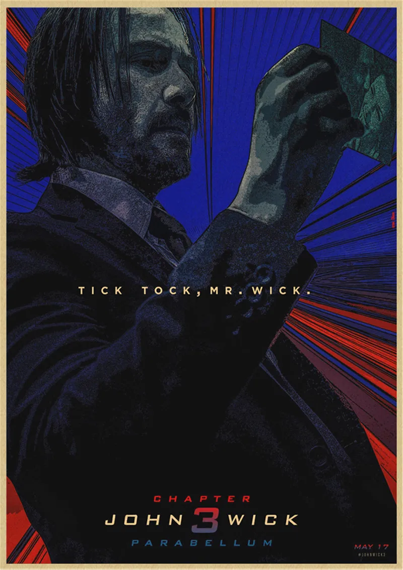 Постер фильма Джон уик винтажный постер из крафт-бумаги для дома кафе бара