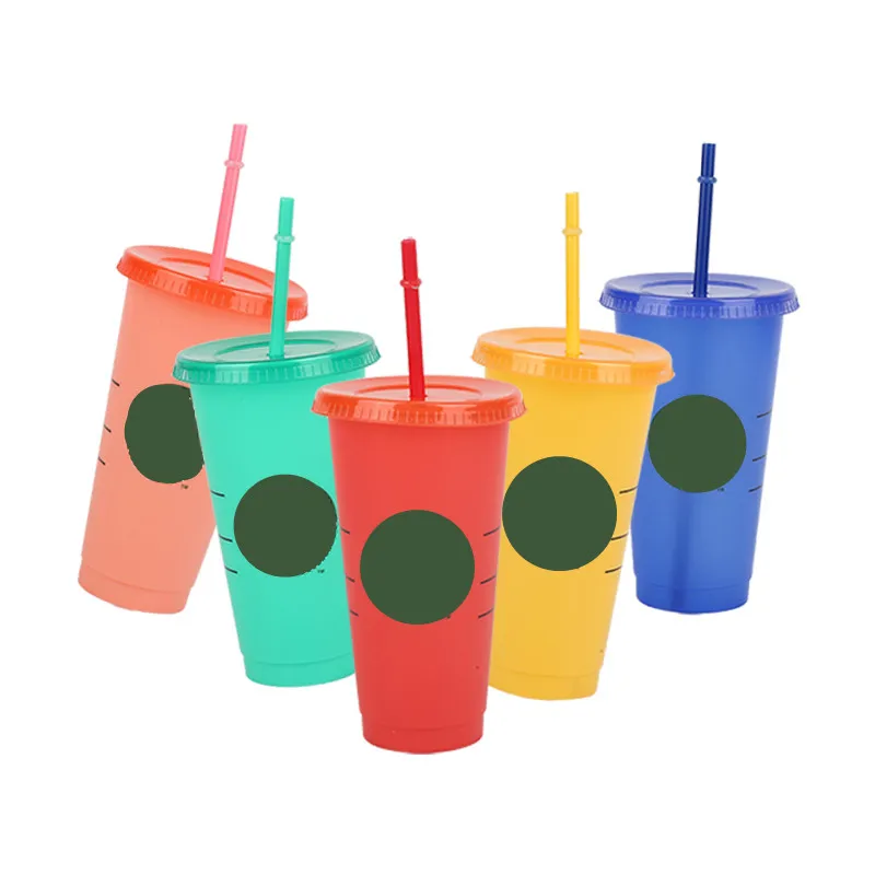 700 мл соломенная чашка с крышкой логотипом многоразовые Цвет изменение для