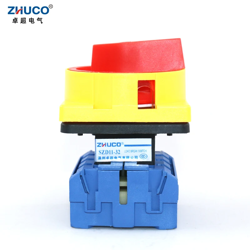 

ZHUCO SZD11-32/400010 32A 4 Pole ON-OFF 2 Position Isolator Load break Disconnect Switch With Padlock Panel Power Cut-off Switch