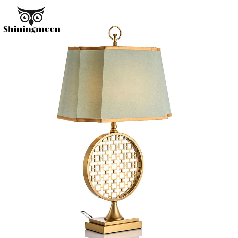 Золотая настольная лампа в китайском классическом стиле скандинавский кристалл