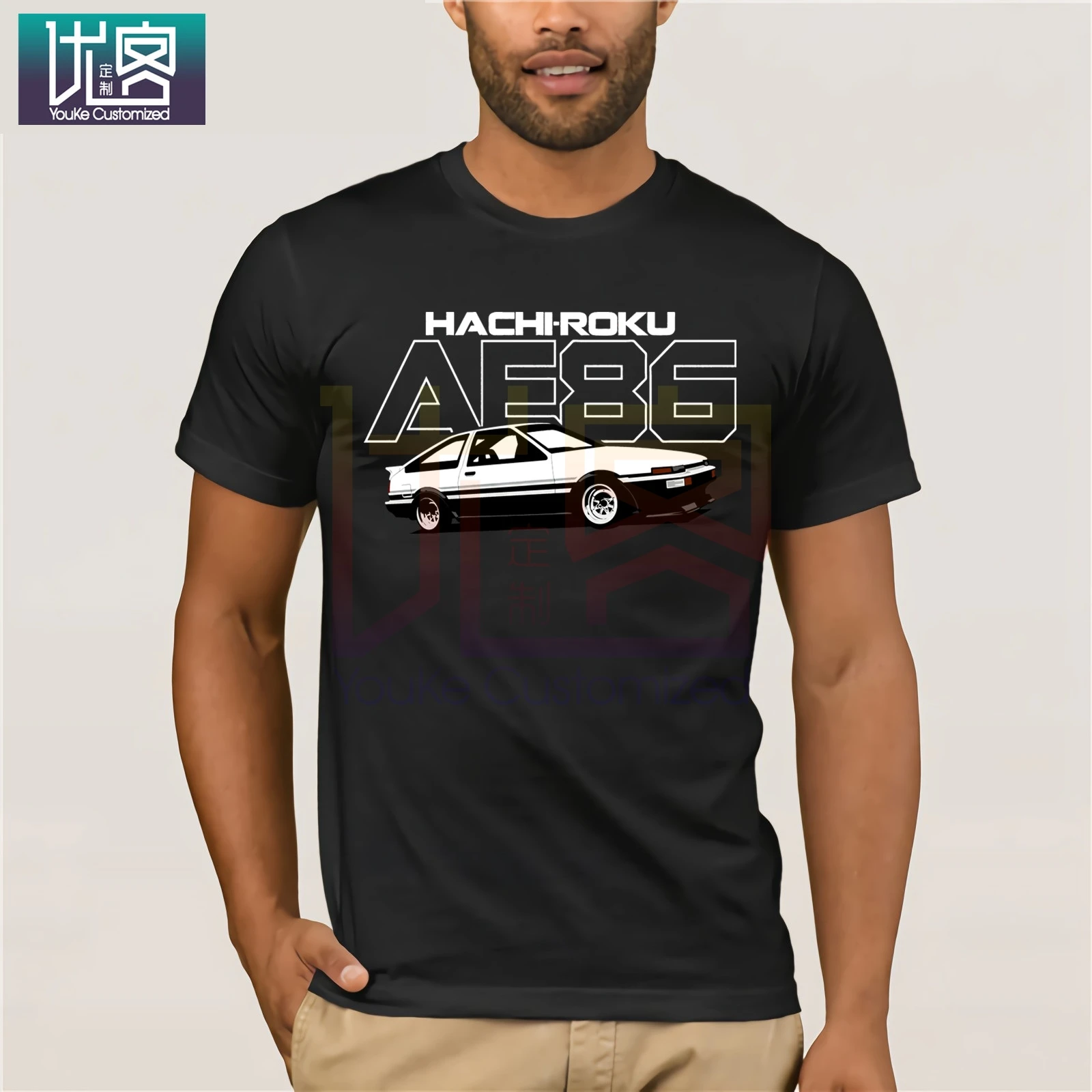 Крутая Toyota Ae86 футболка с изображением автомобиля аниме Initial D Fujiwara Takumi Hachiroku Harajuku