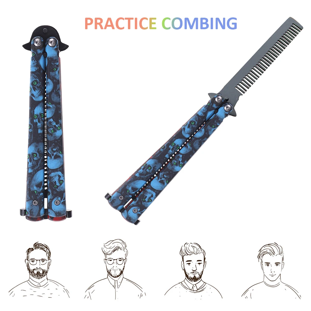 Гребень-бабочка из нержавеющей стали складной тренировочный старинный