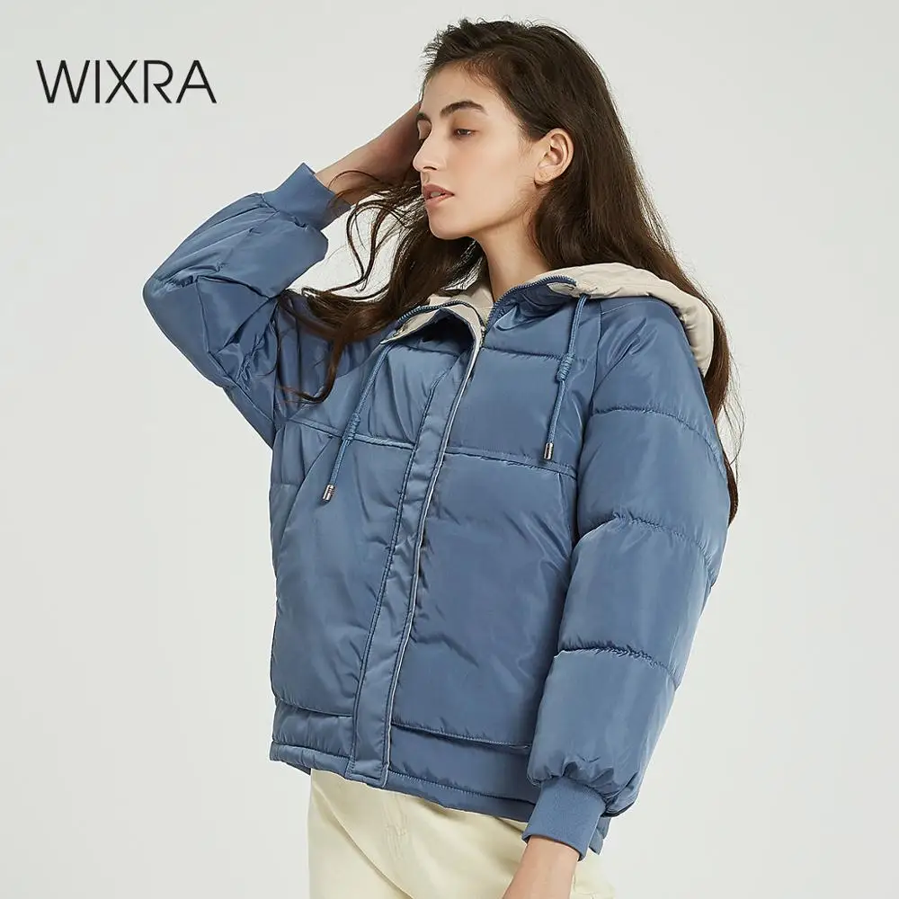 Wixra, Женская куртка,, зимняя, модная, теплая, плотная, с капюшоном, с хлопковой подкладкой, парка, пальто, стоячий воротник, размера плюс