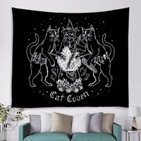 black cat queen goddess pattern decor tapestry wall hanging witchcraft hippie tapestry wall carpets psychedelic tapestry blanket