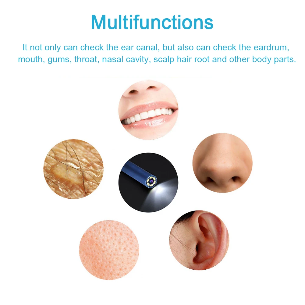 

0.22inch Earpick HD Inspection Ear Cleaner USB Camera Visual Mini Digital Otoscope Endoscope Professional 6 LED Lights For Mac