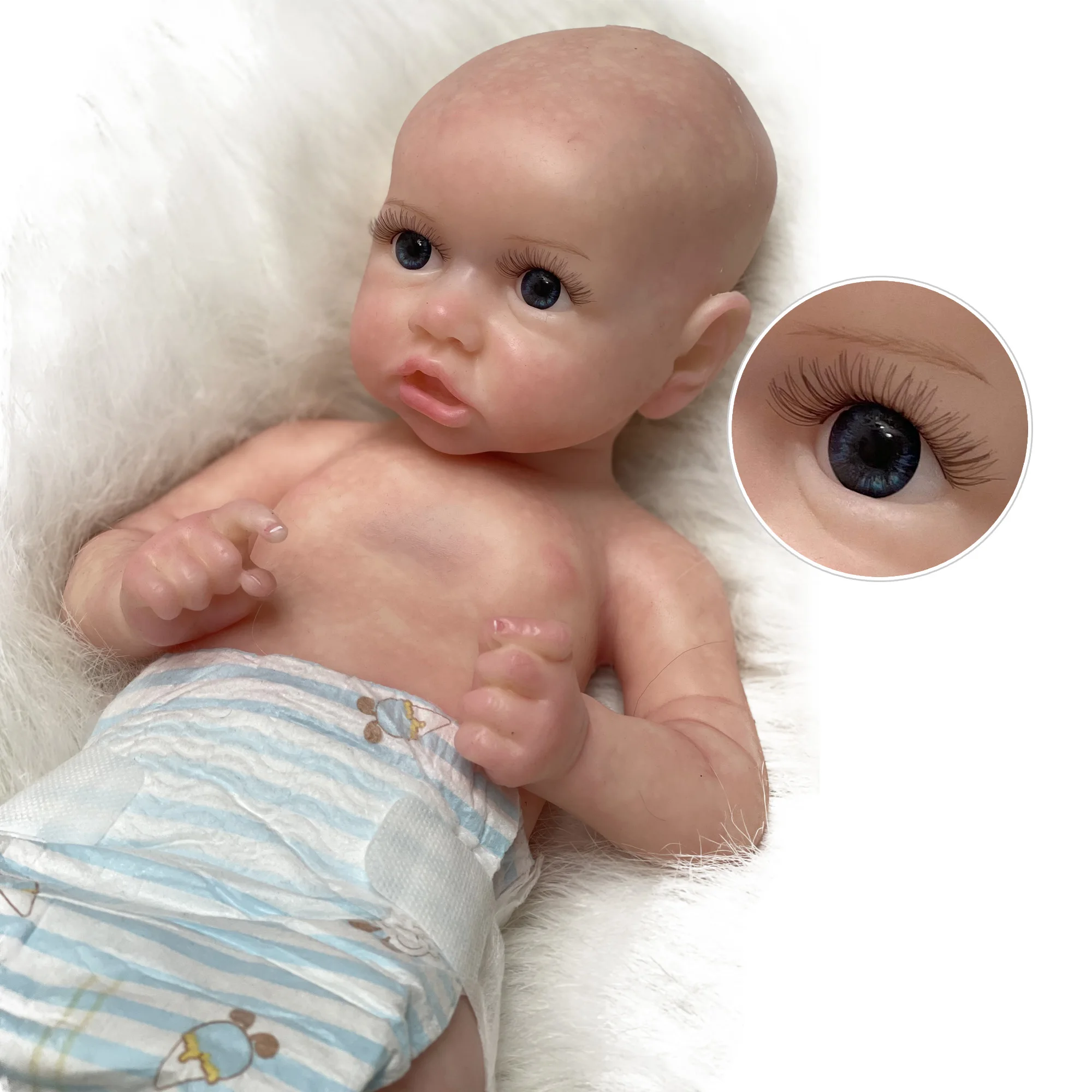 19 Inch Full Body Soft Silicone Handmade Painted Doll Finished Bonecas Infantil Meninas Pеборн Cиликоновый