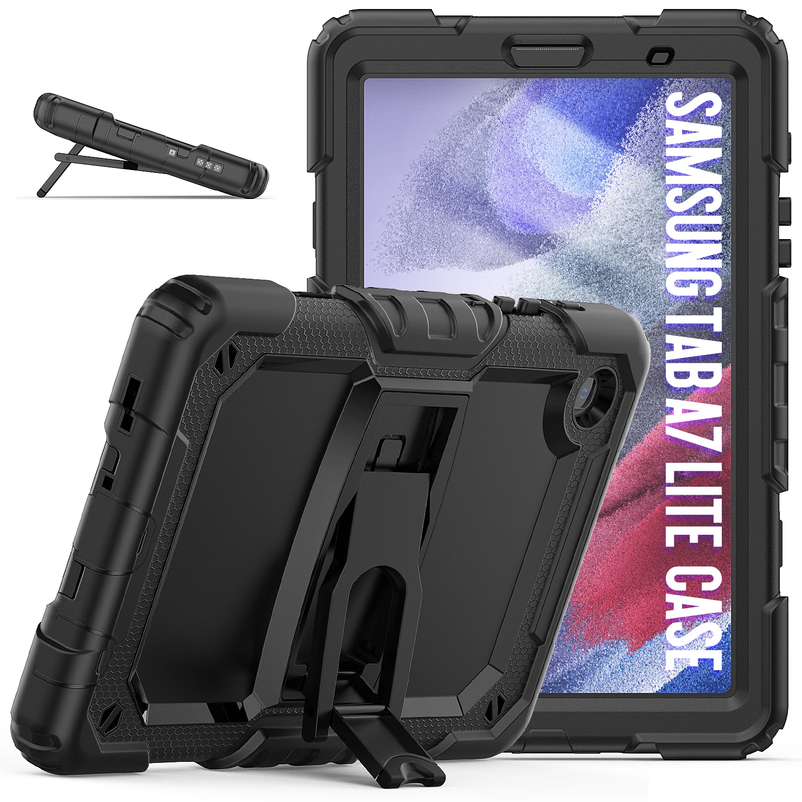 

Anti Fall Heavy Duty Full Body Rugged Silicon Protective Cover With Kickstand Tablet Carcasa For Samsung Galaxy Tab A7 Lite Case