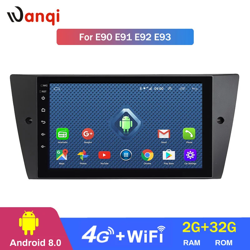 Автомобильный Android 9 1 Navi 4G LTE мультимедийный радиоплеер видео дисплей для BMW E90 E91 E92
