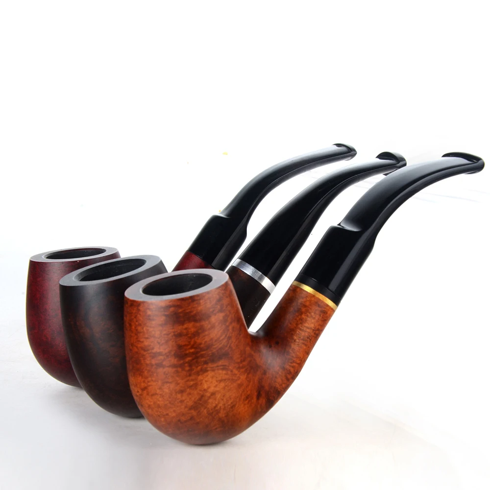 Бриар трубы табака курительная труба гладкая отделка 9 мм фильтр изогнутая