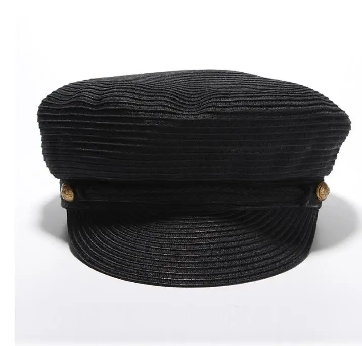 Шляпа женская Соломенная плетеная Панама с плоским верхом Стильная кепка в стиле