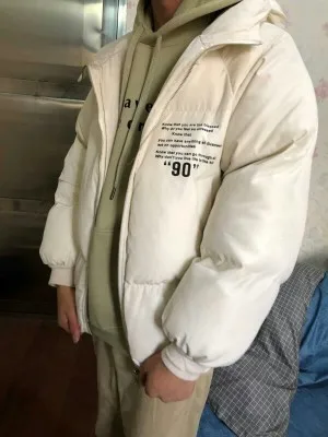 Женская короткая куртка Повседневная теплая с капюшоном зима 2021 мультяшная