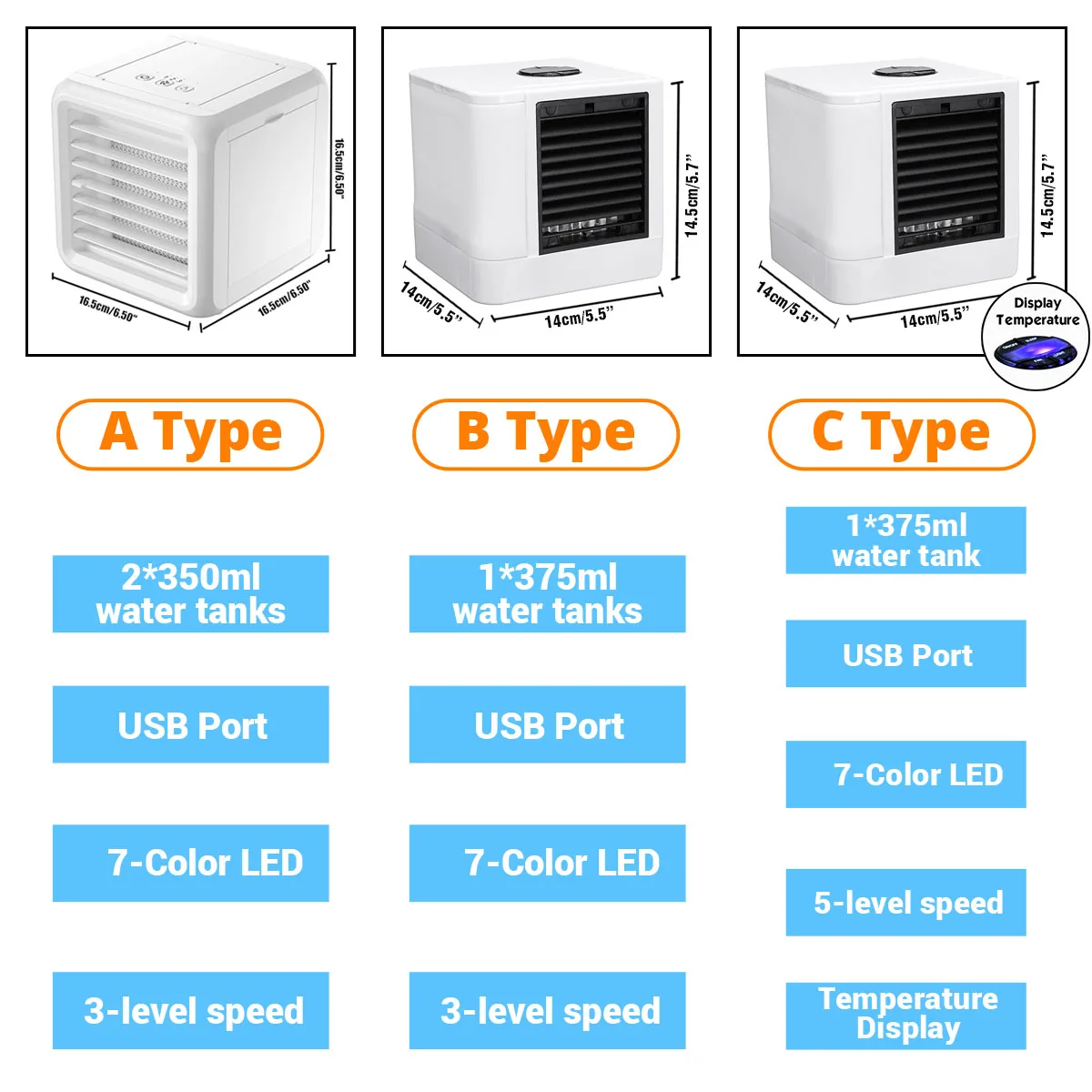 Портативный мини кондиционер увлажнитель воздуха с функциями очиститель USB