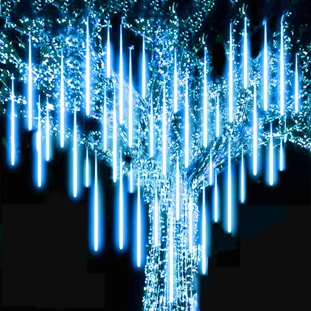 

New Year 30/50cm Outdoor Meteor Shower Rain 8 Tubes LED String Lights Waterproof For Tree Christmas Wedding Party Decoration