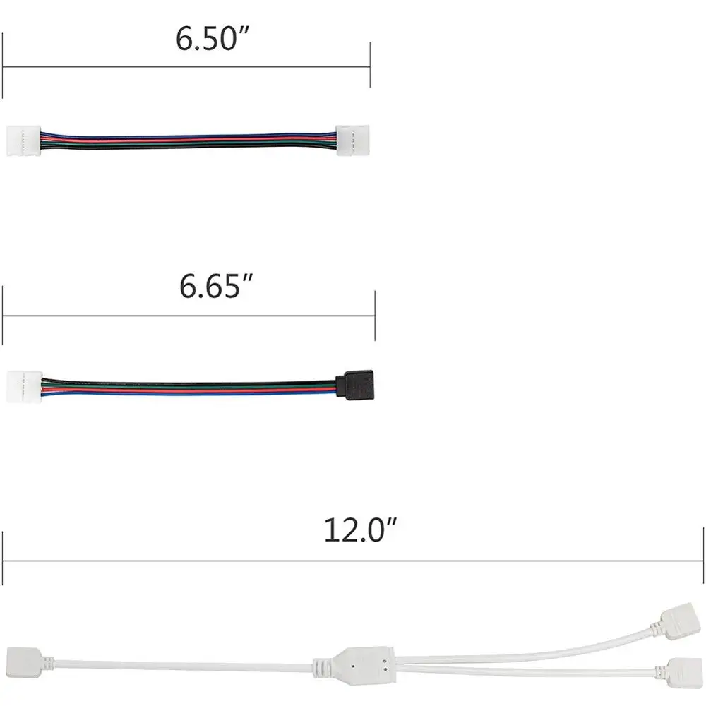 95pcs RGB 5050 4-pin LED IOT Accessories Strip Connector Kit with T-Shaped L-Shaped Connectors Jumpers Clips |