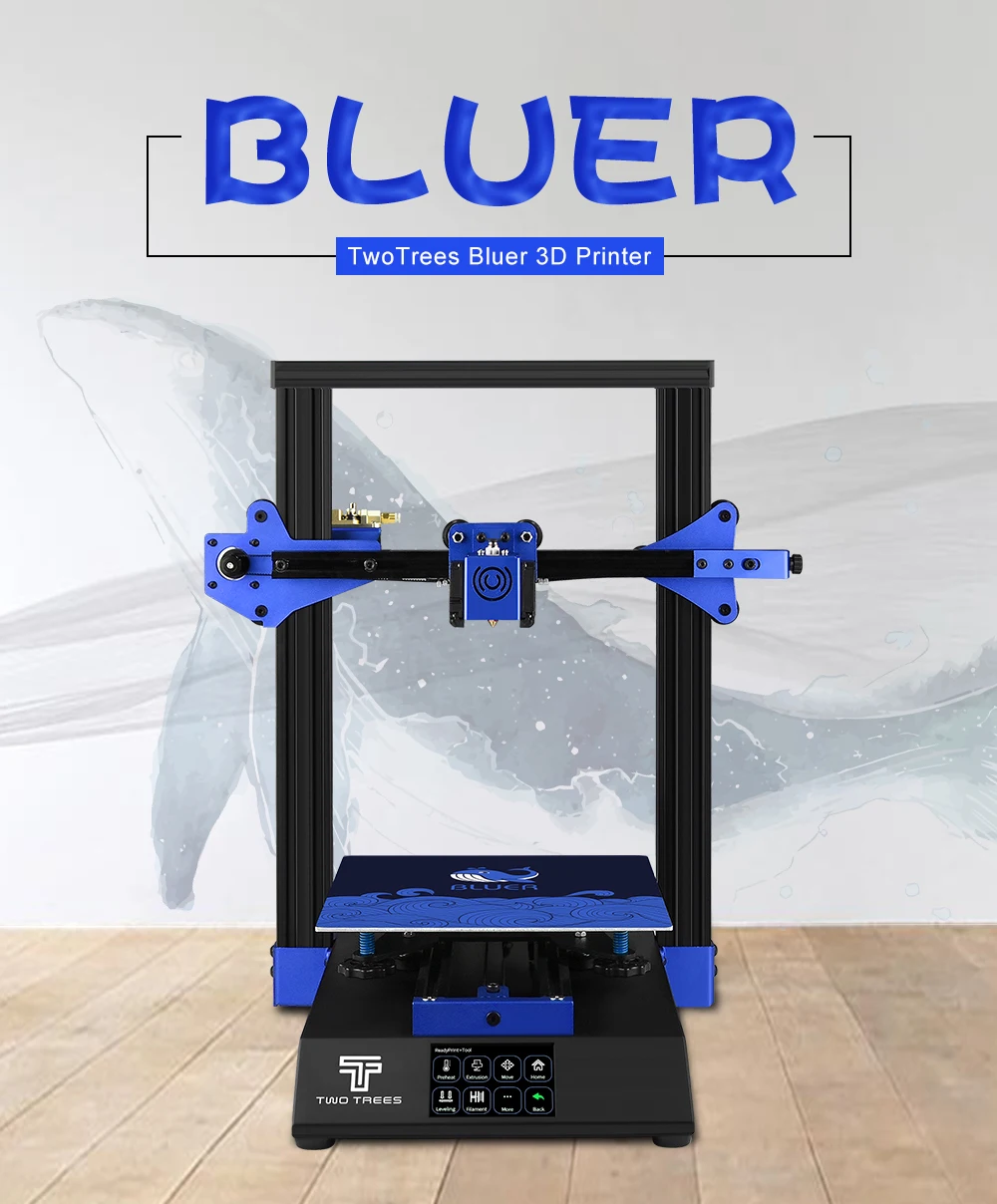 Два дерева 3d принтер Bluer автоматическое выравнивание полностью металлический 3d принтер Drucker большой размер печати DIY наборы Горячая кровать
