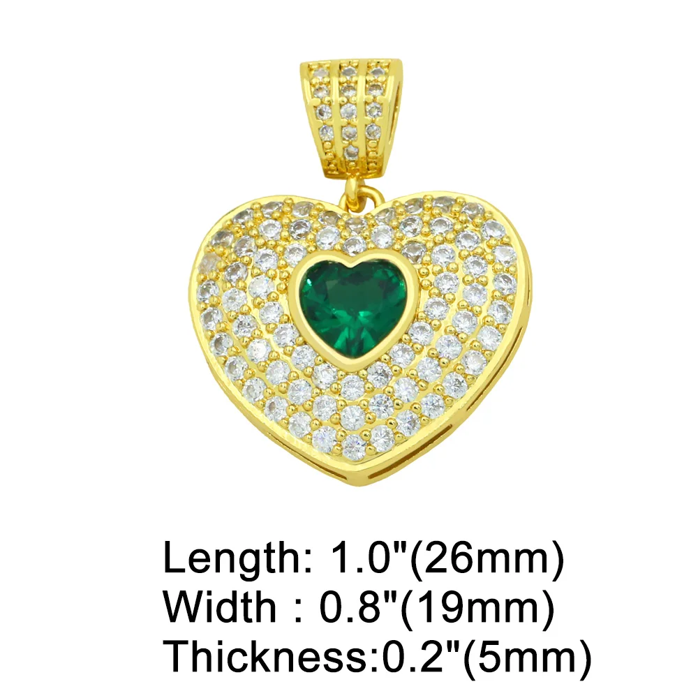 OCESRIO позолоченный медный большой кристалл ожерелье Красное сердце кулон