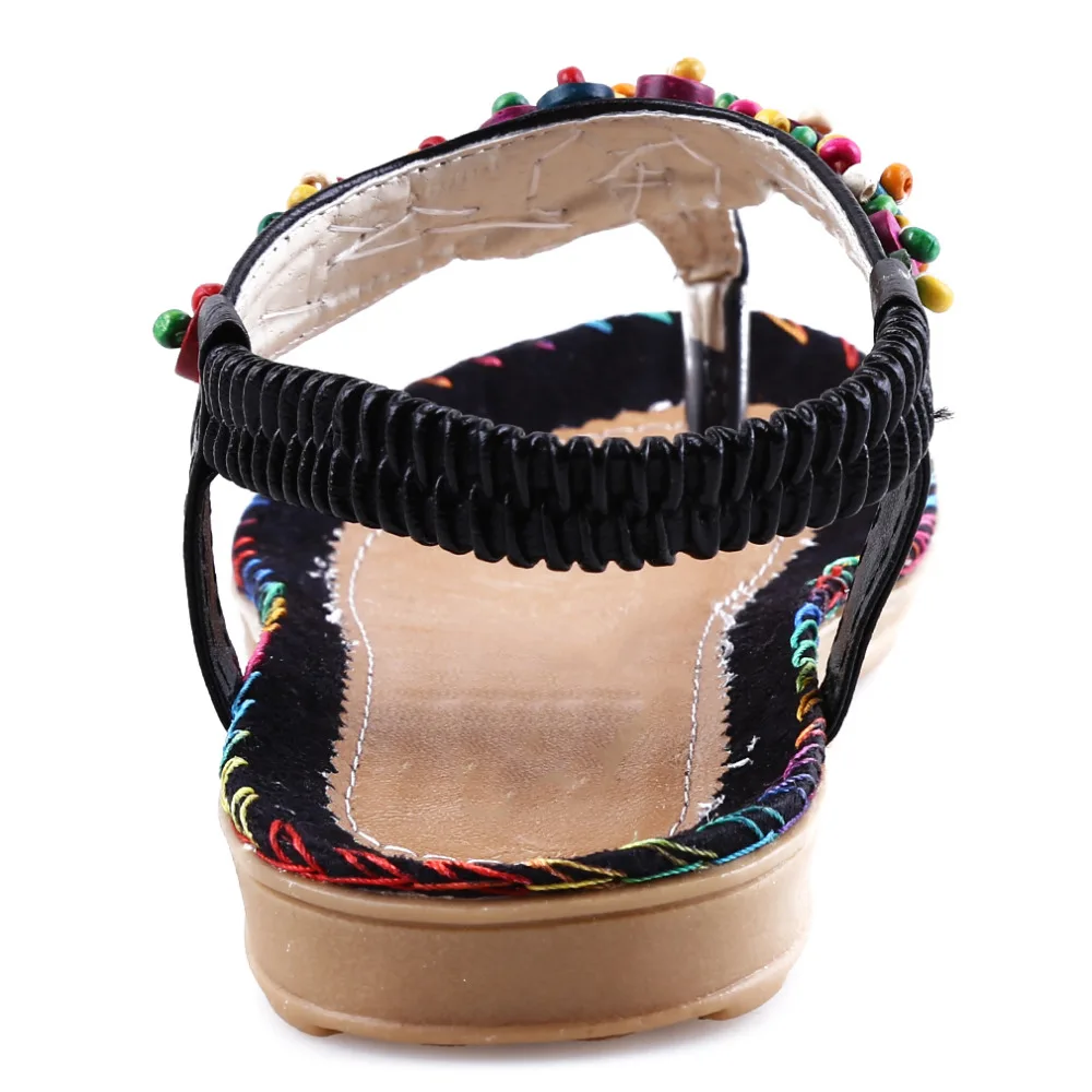 

2021 Bohemian Women Sandals Beaded Slippers Summer Beach Sandals Women Flip Flops Ladies Flat Sandals Shoes