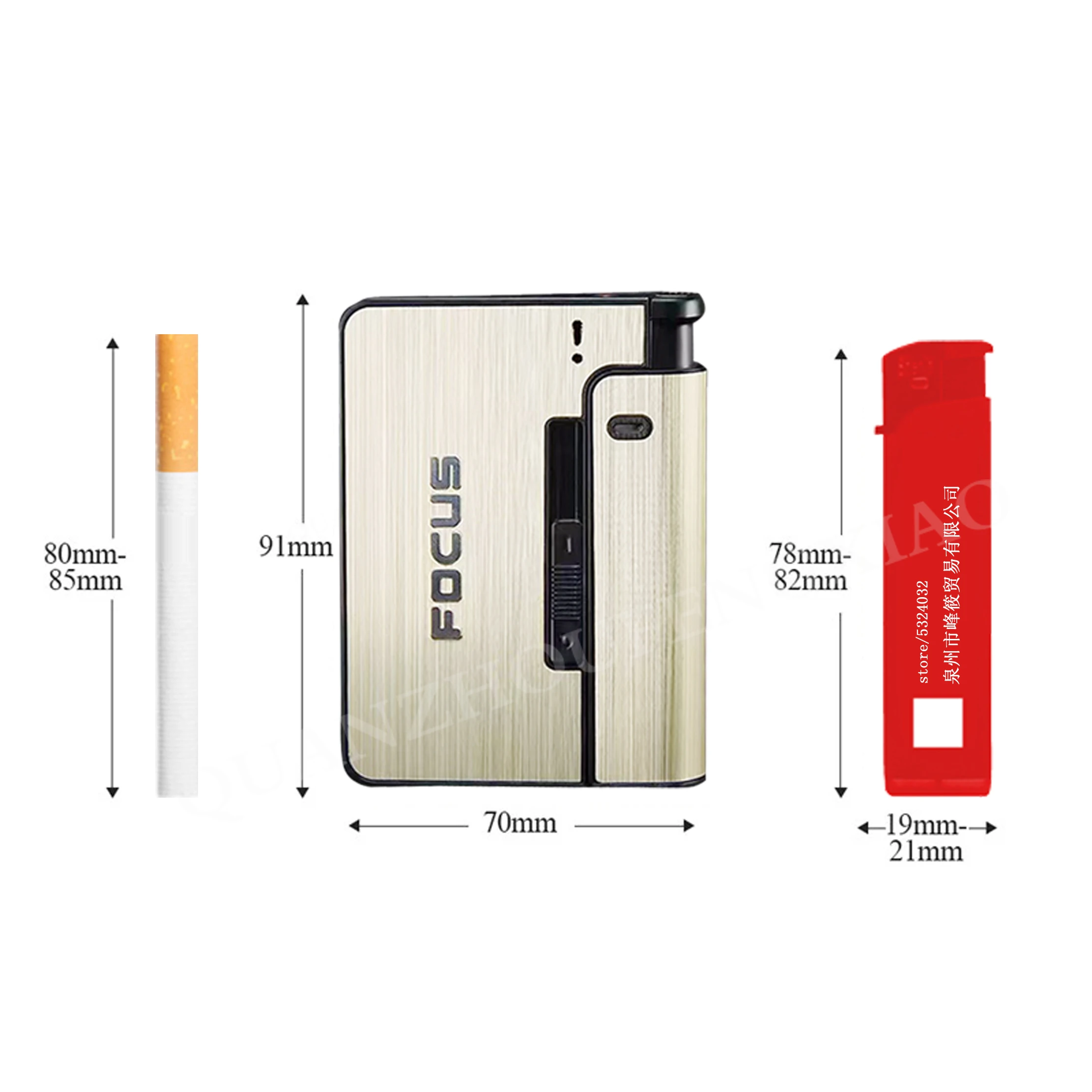Portable Automatic Cigarette Case Metal Boxes 10PCS Holder Not Lighter Gadget For Men Christmas Gifts | Дом и сад