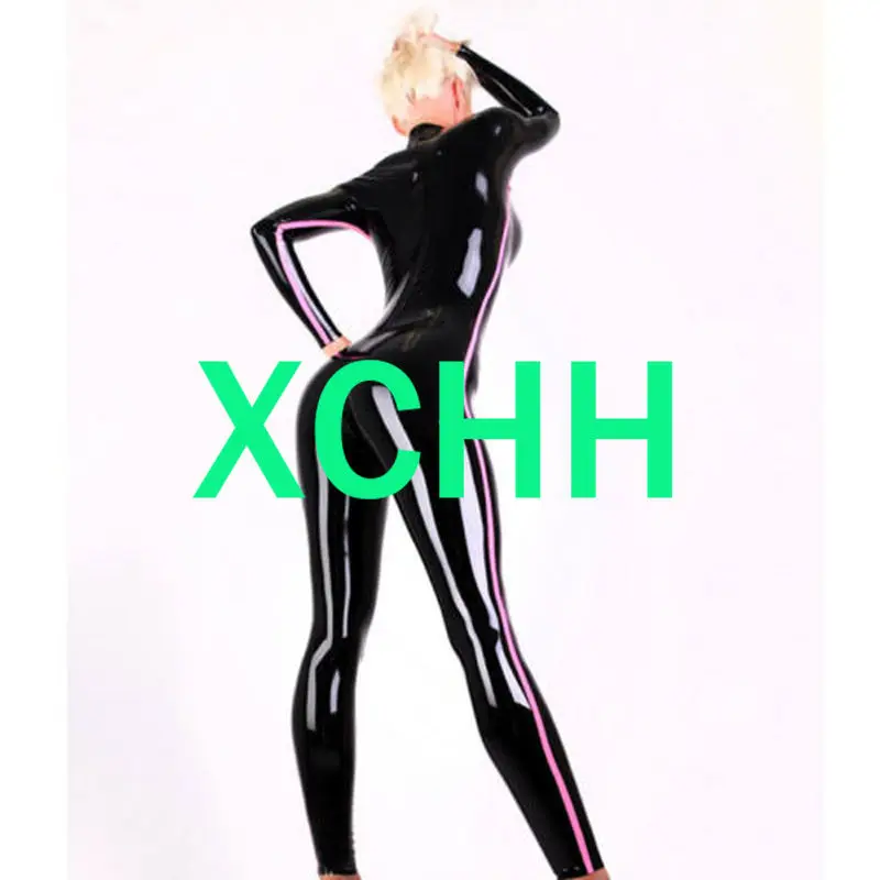 Природа сексуальное латексное Для женщин костюм тела с открытой грудью розовый