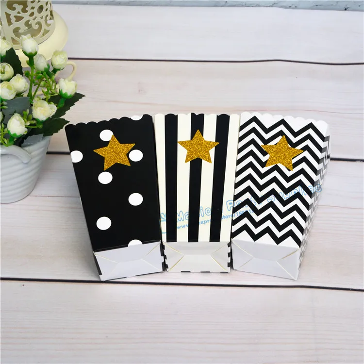 144 шт. блестящая Звезда поп Кукуруза Совок коробка для попкорна декор карнавала