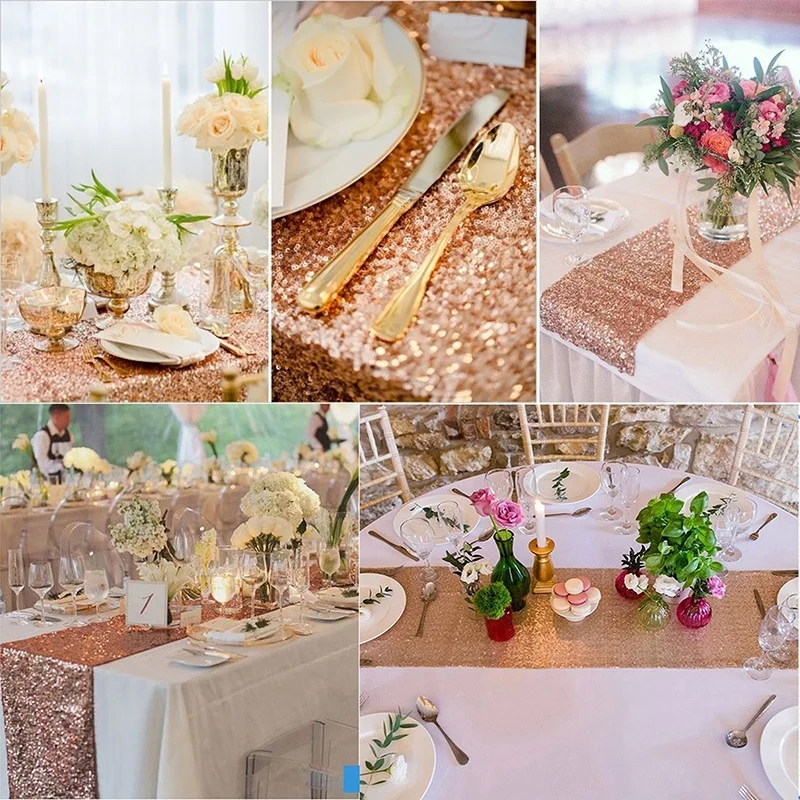 

Рождественское, с блестками черная настольная дорожка блестящая розовая настольная дорожка блестящая золотая настольная скатерть Декорат...