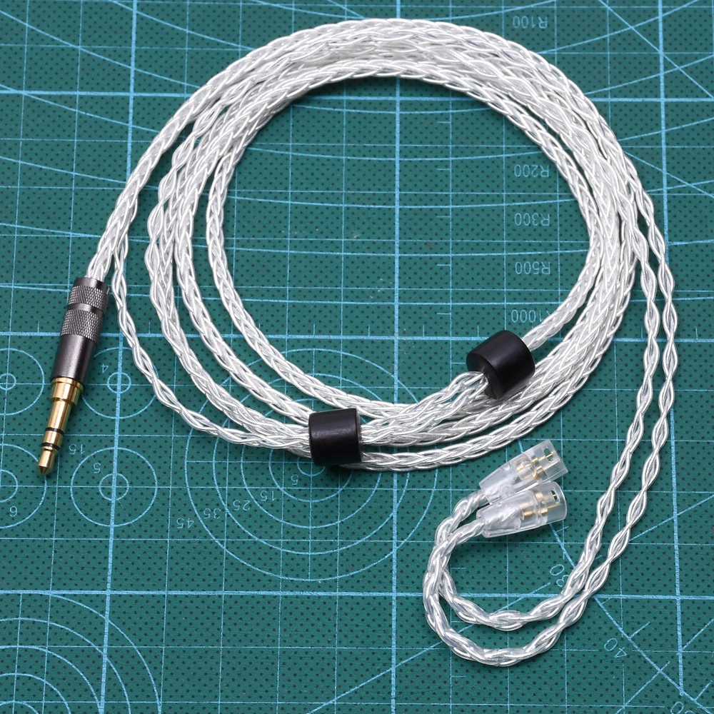 4ft Hi-end 8 Cores 5n Silver Plated Audio Headphone Upgrade Cable Compatible For SENNHEISER IE8 IE80