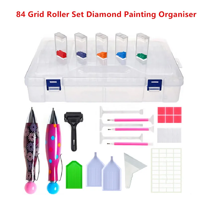 

84 Pcs Diamond Painting Organiser Embroidery Sorting Box Jewellery Organiser Painting Box for Nails Rhinestone Beads DIY Crafts
