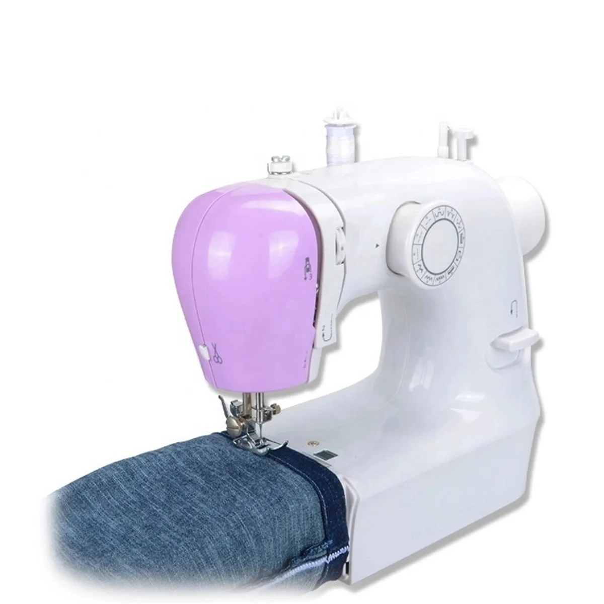 

Household Mini 12 Stitches Sewing Machine DIY Portable Electric Foot Pedal Double Thread Crafting Mending Sewing Machine