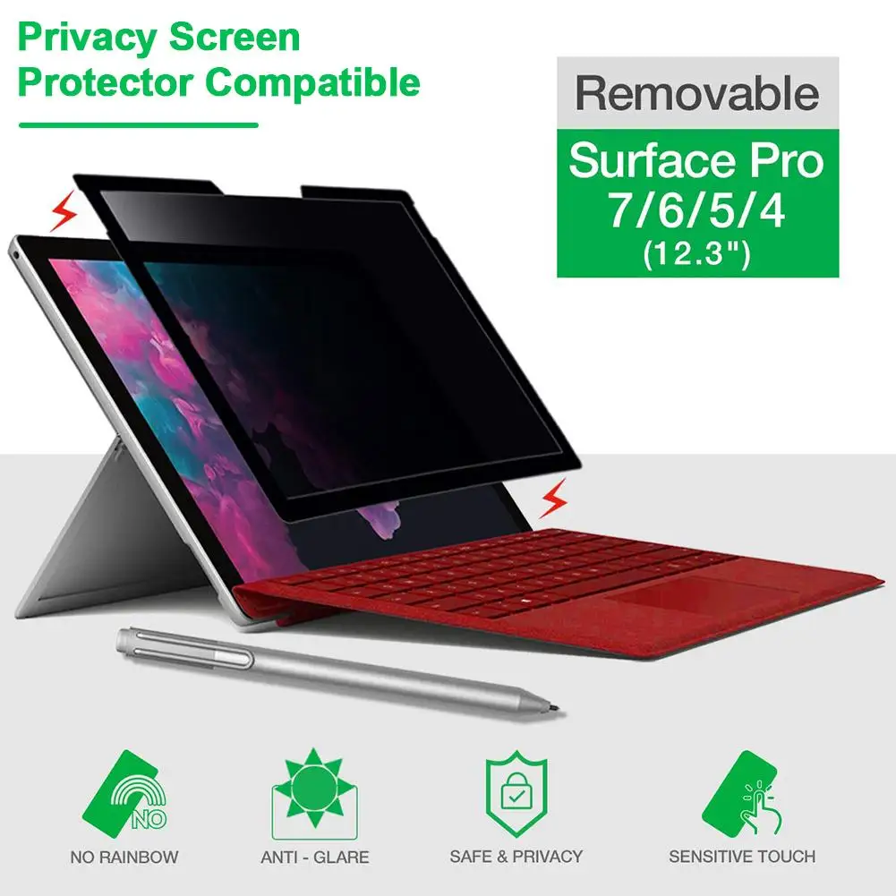 Защитная пленка для экрана защитная против шпионов съемный фильтр Microsoft Surface Pro 6 5