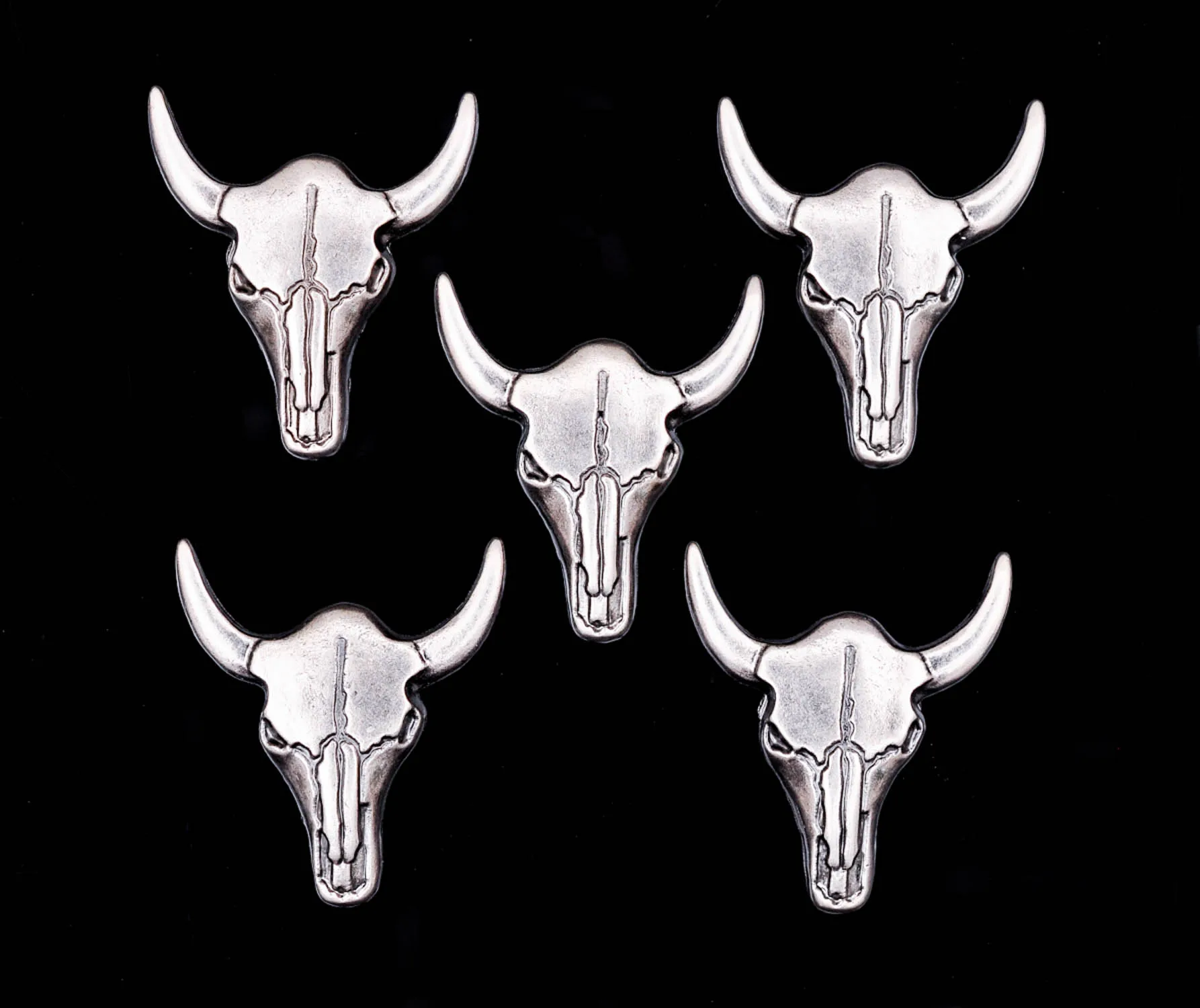 10 шт. античный серебряный западный ковбой Техасский бык Buffalo Longhorn Голова Череп кожевенное ремесло седло Conchos Западный Декор отвертка