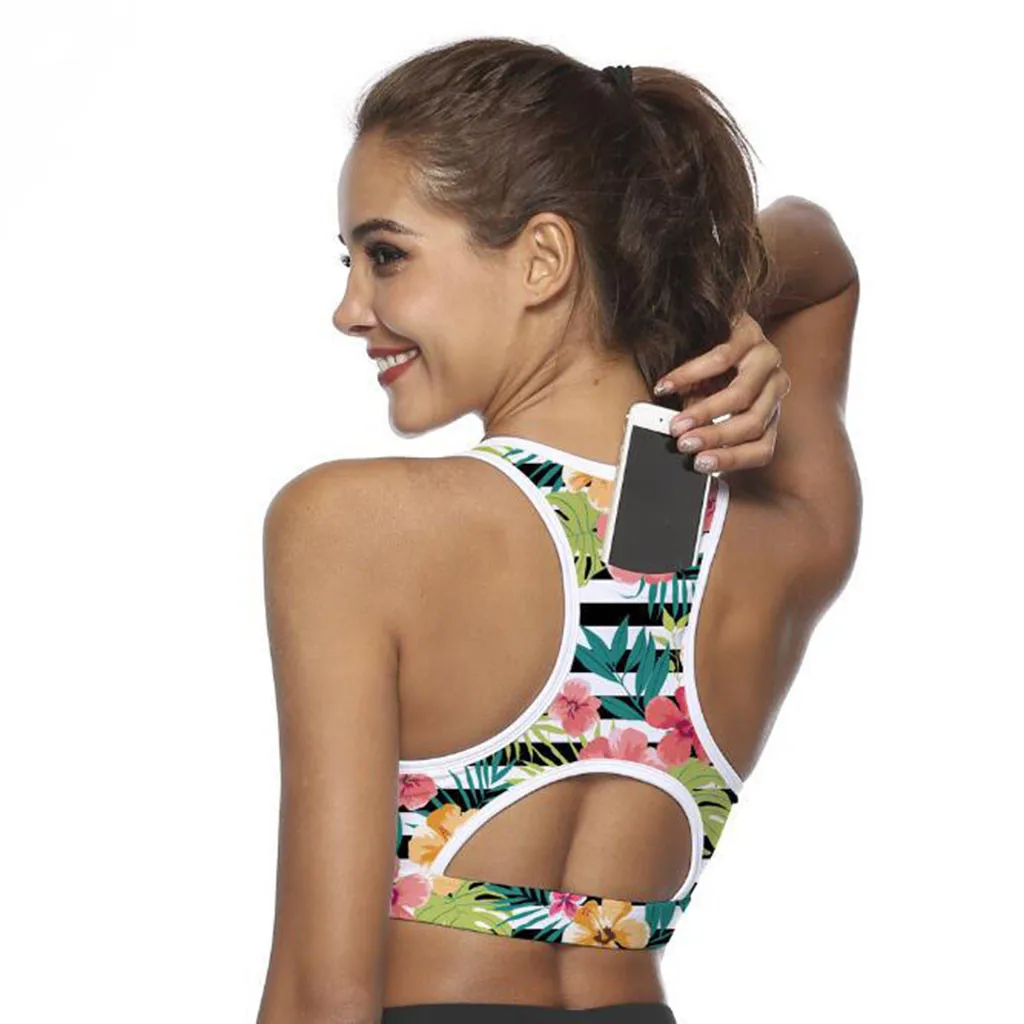 

Women Sports Bra Tank Top Push Up Fitness Yoga Bra Underwear Sport Tops For Women Breathable Running Vest Gym Wear FFT