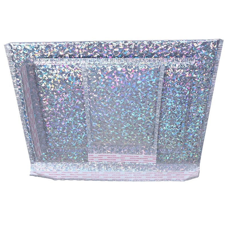 

50pcs Gift Packaging Laser Silver Mailing Envelope Bags Waterproof Courier Bags Bubble Mailers Padded bubble Envelopes Bag