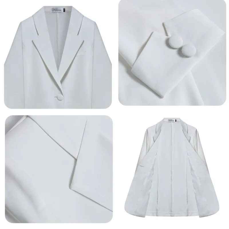 

LANMREM New Women Blazers Casual Design Sense Lapel Long Sleeve Loose Fit Jacket Fashion Tide autumn winter 2021 2P2509