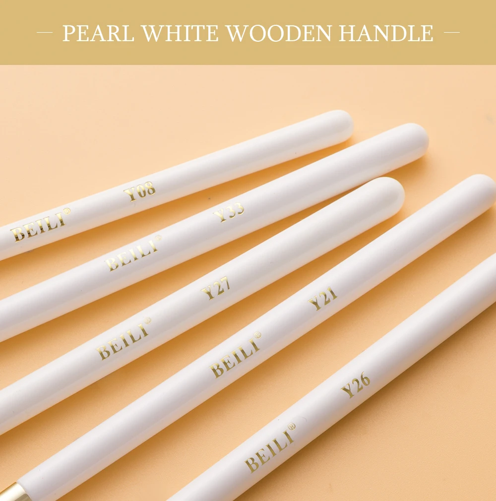 BEILI жемчужно-белые кисти для макияжа 5 шт. растушевки дымчатые тени консилер из