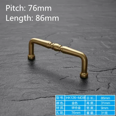 HK126-76mm MAXMIX 76 мм 96 мм 128 мм высококлассные золотые твердые ручки шкафа Ящики Мебель Шкаф золотые ручки - Цвет: HK126-76mm
