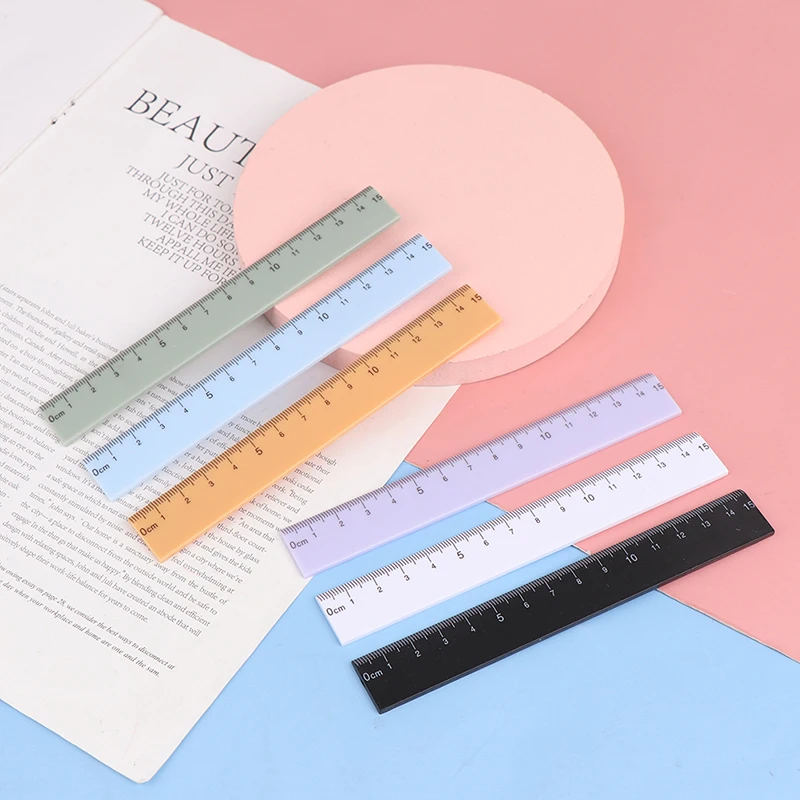 

1 Pcs 15cm Color Sweet Cute Stationery Drawing Gift Office School Supplies Straight Plastic Ruler