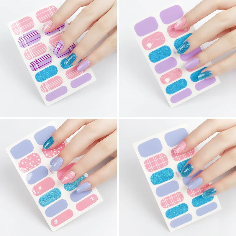 

14 Sticker Color Line Plaid Pattern Student Waterproof Full Sticker Sticker