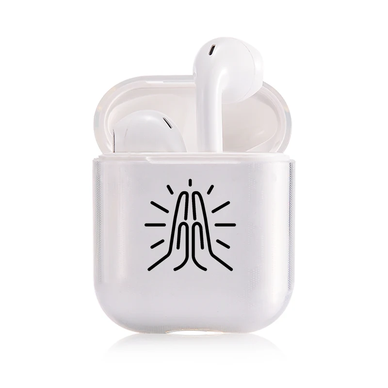Прекрасный портативный чехол Airpods, беспроводное сердце, черная буква, зеленый круг, милый поп прозрачный защитный чехол для наушников - Цвет: I201500